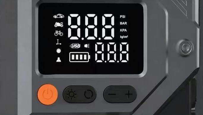A8 display, pressure units and control buttons